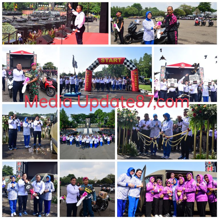 KORPS MARINIR TERIMA KENDARAAN DINAS DAN RATUSAN HADIAH DARI KASAL DALAM ACARA OLAHRAGA BERSAMA.