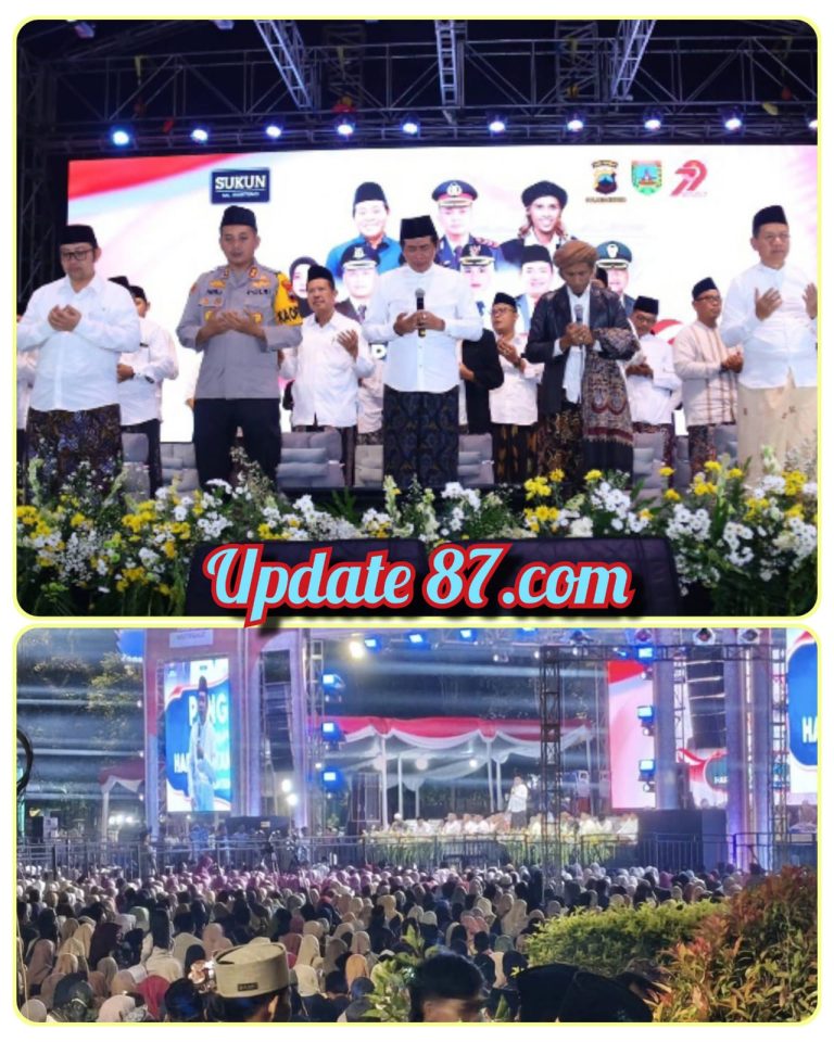 Pengajian Umum Peringati Hari Bhayangkara ke-79, Polres Kudus Hadirkan KH. Anwar Zahid dan Ribuan Jamaah Padati Alun-Alun Simpang 7