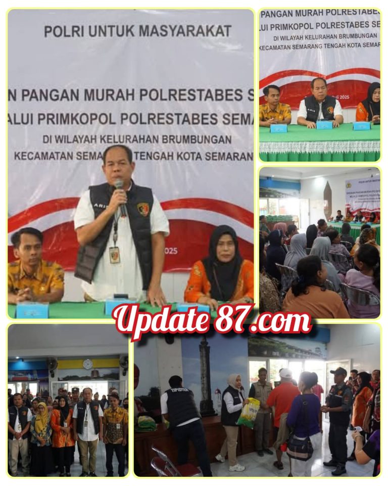 Gerakan Pangan Murah Polrestabes Semarang Salurkan 1 Ton Beras Untuk Warga Brumbungan