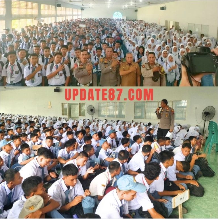 Polsek Medan Tembung Sosialisasi Ops Patuh Toba 2025, Bahaya Narkoba dan Kenakalan Remaja di SMKN 1 Percut