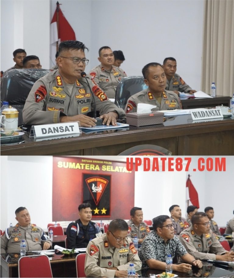 SATBRIMOB POLDA SUMSEL IKUTI DESK EVALUASI PEMBANGUNAN ZONA INTEGRITAS MENUJU WBK BERSAMA TIM PENILAI INTERNAL MABES POLRI