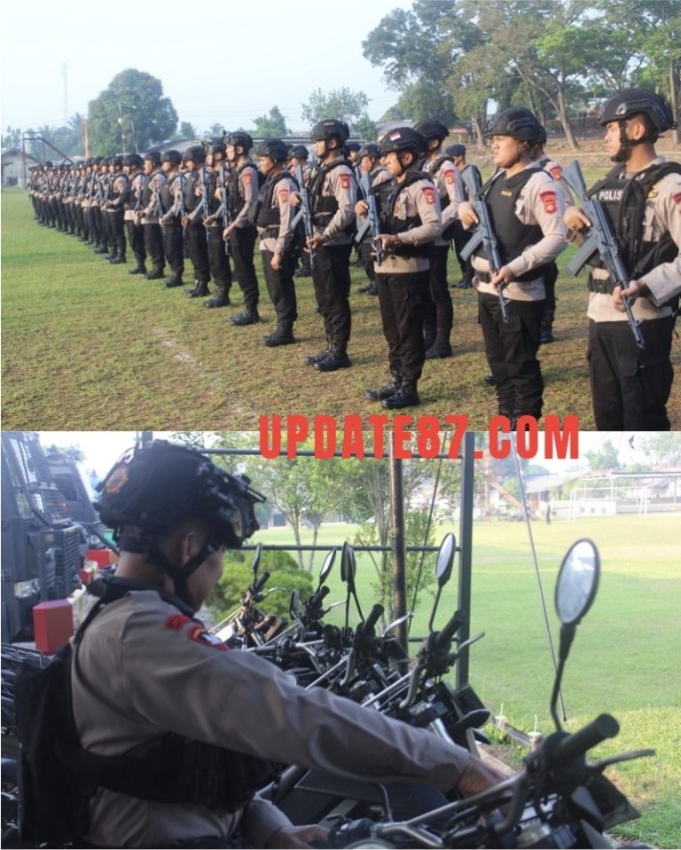 Personel Batalyon A Pelopor Satbrimob Polda Sumsel Laksanakan Apel Gelar Peralatan