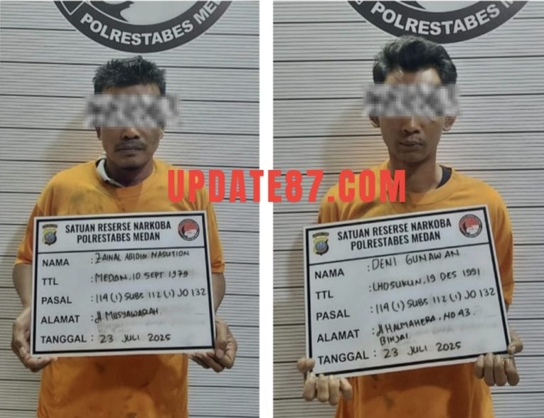 Satresnarkoba Polrestabes Medan Kembali Tangkap Dua Pengedar Sabu di Jalan Meteorologi