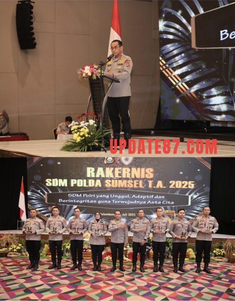 DANSAT BRIMOB POLDA SUMSEL HADIRI PEMBUKAAN RAKERNIS FUNGSI SDM DI HOTEL THE ZURI PALEMBANG