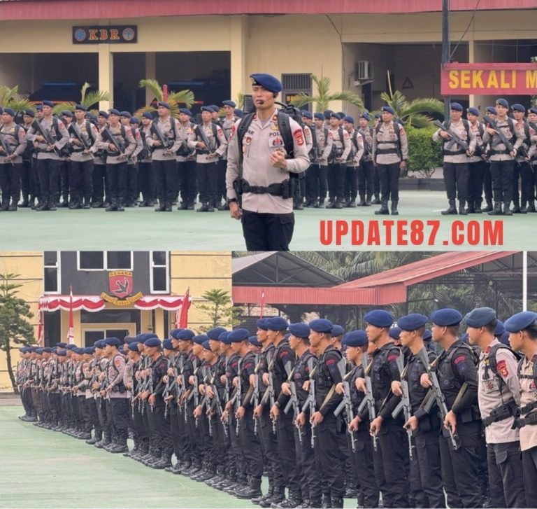 Personel Batalyon A Pelopor Polda Sumsel Laksanakan Apel Kesatuan