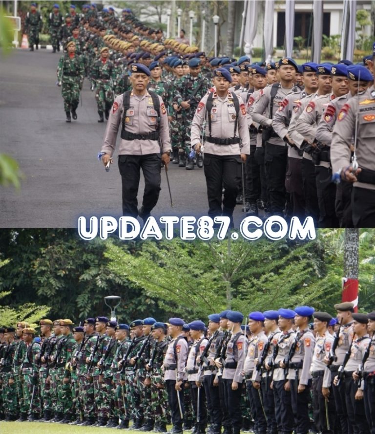 DANSAT BRIMOB POLDA SUMSEL PANTAU GELADI KOTOR UPACARA HUT RI KE-80 DI GRIYA AGUNG