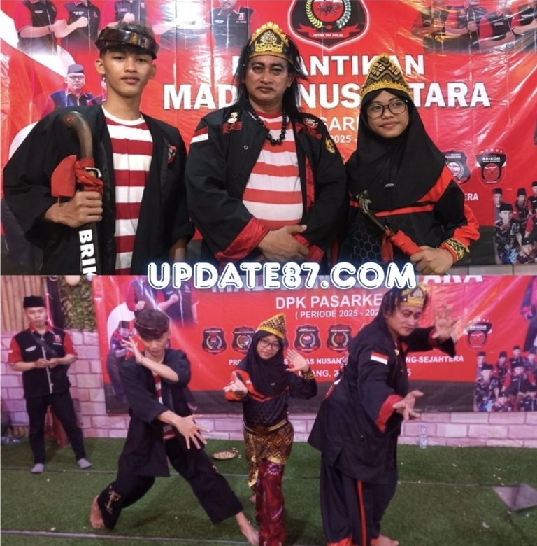 Rama dan Rima putra dan putri dari Panglima Brikom Madas Nusantara turut meriahkan pelantikan DPK Madas Nusantara di pasar Kemis Tanggerang Banten