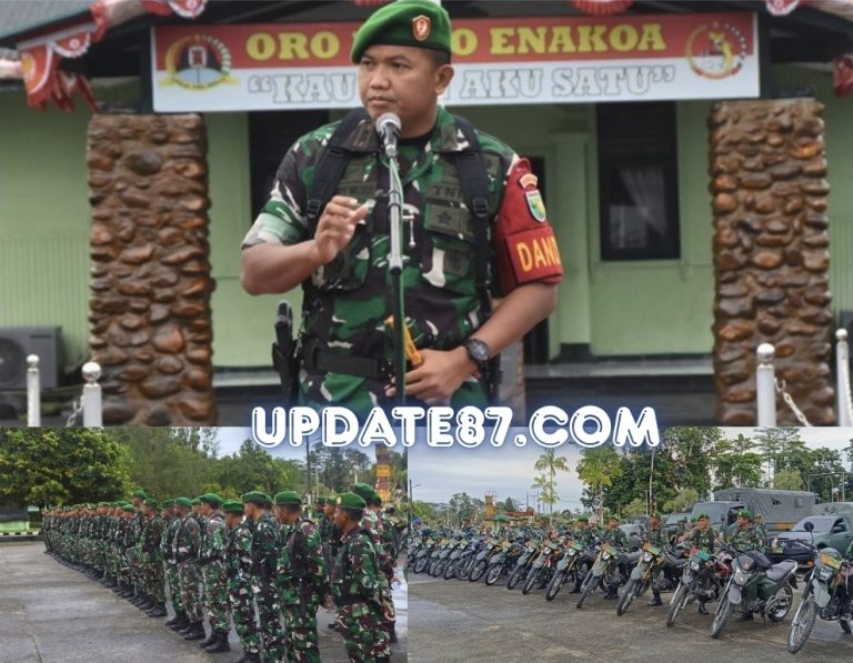 Apel Pagi, Dandim 1710/Mimika Tekankan Prajurit dan PNS Kodim Peka Dengan Situasi Yang Berkembang dan Sosialisasikan Kamtibmas Secara Humanis Kepada Masyarakat