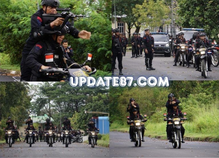 Dansat Brimob Polda Sumsel Latih Langsung Personel Anti Anarkis dengan Motoris Brimob