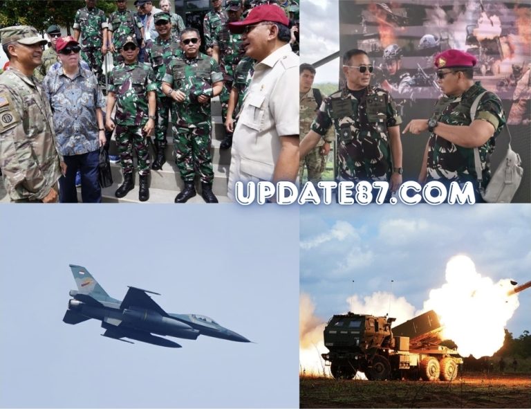 PANGKORMAR BERSAMA KASAL DAMPINGI MENHAN RI DAN PANGLIMA TNI TINJAU LATGABMA SUPER GARUDA SHIELD 2025