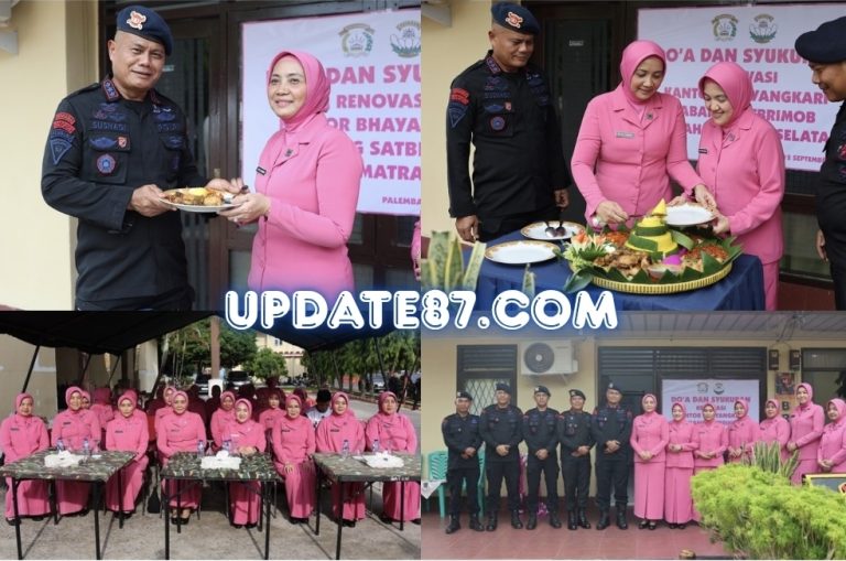 Dansat Brimob Polda Sumsel Pimpin Doa dan Syukuran Renovasi Kantor Bhayangkari Cabang Satbrimob