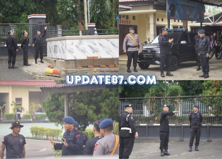 Dansat Brimob Polda Sumsel Lakukan Pengecekan Lingkungan Makosat
