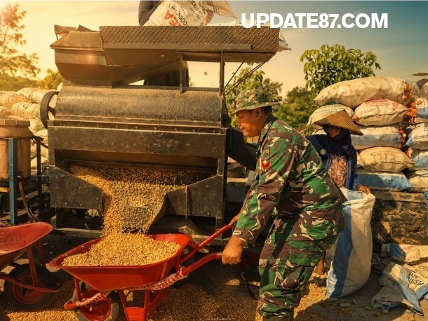 Satgas TMMD Kodim Pati Terjun Bantu Penggilingan Jagung di Desa Godo