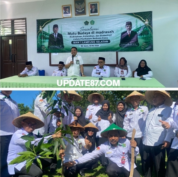 Kemenag Lampung Selatan Sosialisasikan Budaya Disiplin, Kebersihan dan Ekoteologi di MAN 1 Lampung Selatan