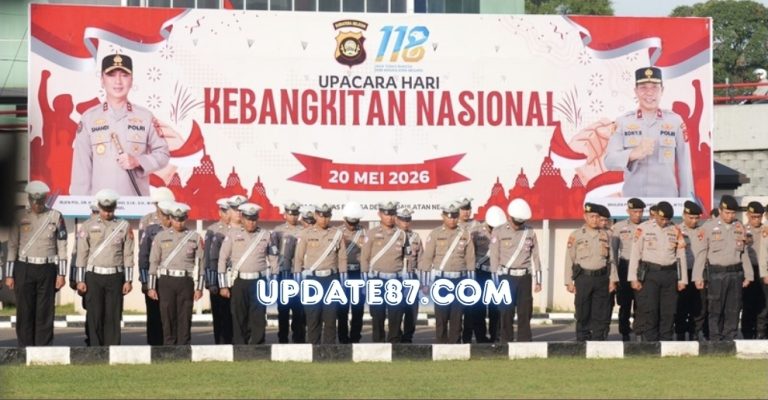 DANSAT BRIMOB POLDA SUMSEL IKUTI UPACARA HARI KEBANGKITAN NASIONAL DI MAPOLDA SUMSEL