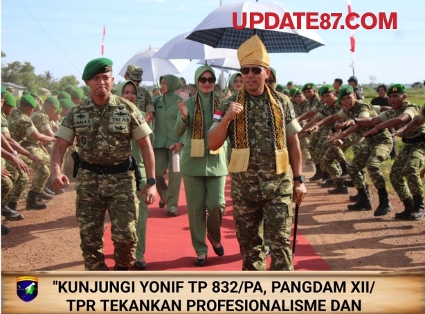 Kunjungi Yonif TP 832/PA, Pangdam XII/Tpr Tekankan Profesionalisme dan Disiplin Prajurit