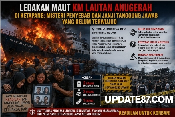 Ledakan Maut KM Lautan Anugerah di RT 08 Desa Sukabangun: 2 Tewas, 3 Terbakar, Kompensasi Dipertanyakan — Dugaan Muatan Berbahaya Mengemuka