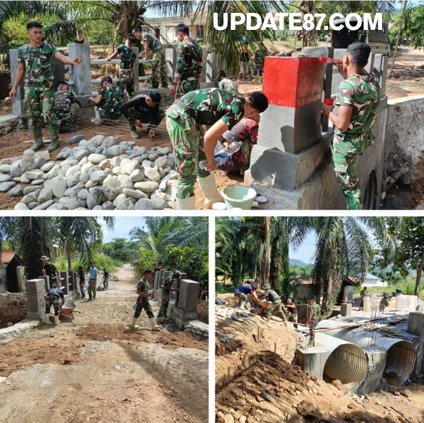 Karya Bakti Skala Besar TNI Bangun Jembatan Armco Sungai Menaula, Progres Sudah 90 Persen