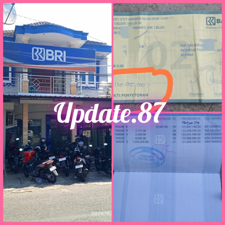 *BRI UNIT LIMBANGAN DIDUGA MENDEBET TABUNGAN SEKITAR RP.7JUTA TANPA SEIJIN DAN TANPA PERSETUJUAN NASABAH*